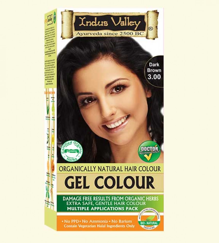 90% Chemical Free Gel Hair Colour Dark Brown 3.0