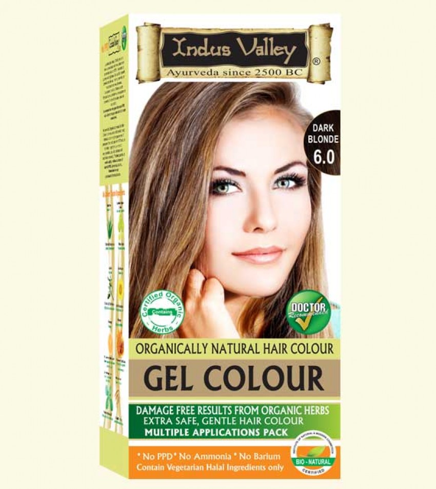 90% Chemical Free Gel Hair Colour Dark Blonde 6.0