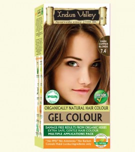 90% Chemical Free Gel Hair Colour Dark Copper Blonde 7.4