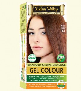 90% Chemical Free Gel Hair Colour Medium Copper Blonde 8.4